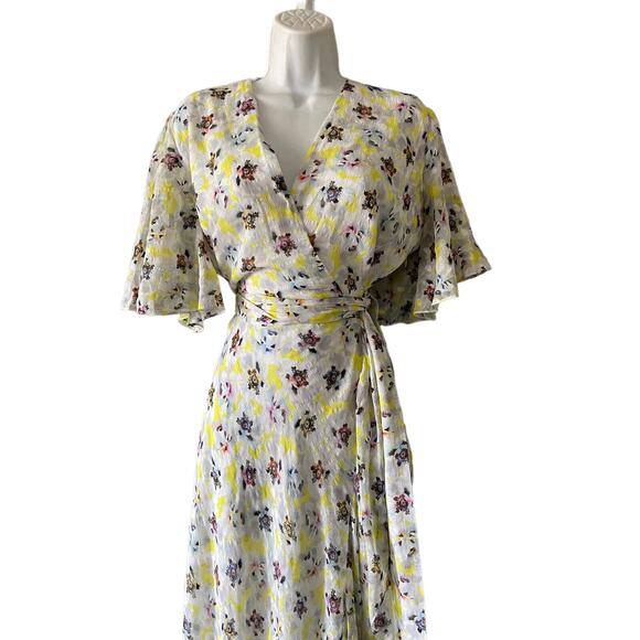 TANYA TAYLOR Blaire Floral Wrap Flounce‎ Dress - Picture 6 of 9